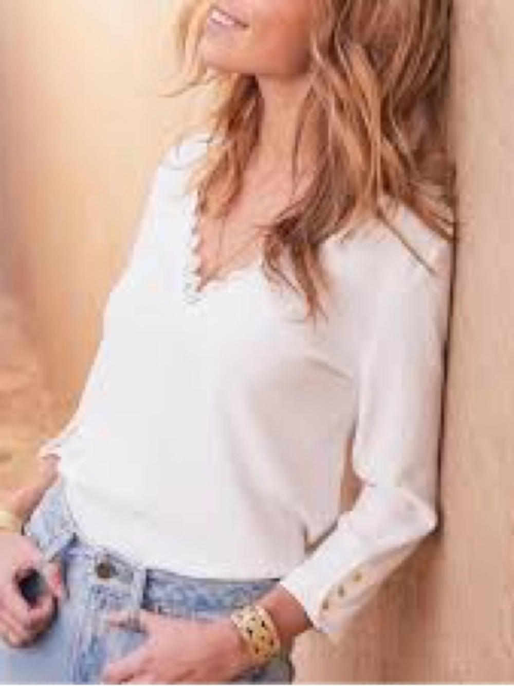 Sezane  Ivory White Adele Blouse Size 40